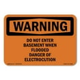 thumbnail image 1 of OSHA WARNING Sign - Do Not Enter Basement When Flooded Danger | Plastic Sign | Protect Your Business, Work Site, Warehouse & Shop Area | Made in the USA, 1 of 5