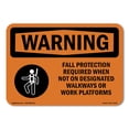thumbnail image 1 of OSHA WARNING Sign - Fall Protection Required When With Symbol | Plastic Sign | Protect Your Business, Work Site, Warehouse & Shop Area | Made in the USA, 1 of 5