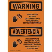 OSHA WARNING Sign - Finger - Hand Hazard Bilingual | Decal | Protect Your Business, Construction Site, Warehouse & Shop Area | Made in the USA