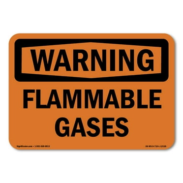 OSHA WARNING Sign - Flammable Gases | Decal | Protect Your Business, Construction Site, Warehouse & Shop Area | Made in the USA