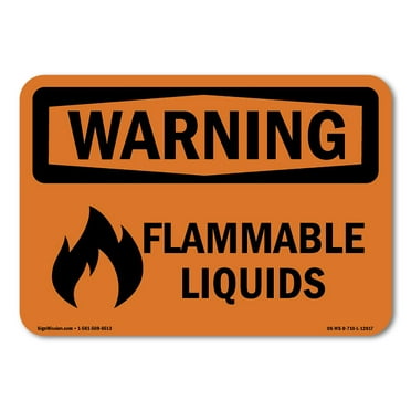 OSHA WARNING Sign - Flammable Liquids | Plastic Sign | Protect Your Business, Construction Site, Warehouse & Shop Area | Made in the USA