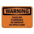 thumbnail image 1 of OSHA WARNING Sign - Gasoline Flammable No Smoking No Open Flame | Plastic Sign | Protect Your Business, Work Site, Warehouse & Shop Area | Made in the USA, 1 of 5