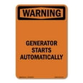 thumbnail image 1 of OSHA WARNING Sign - Generator Starts Automatically | Peel And Stick Wall Graphic | Protect your Business, Class Room, Office & Interior Surroundings | Made in the USA, 1 of 4