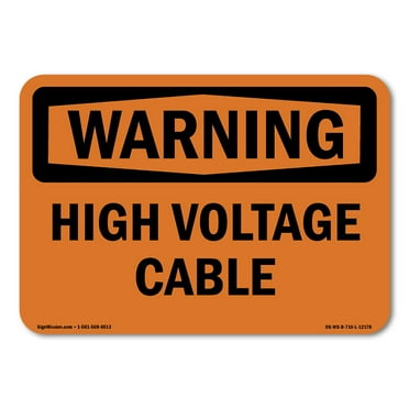 OSHA WARNING Sign - High Voltage Cable | Plastic Sign | Protect Your Business, Construction Site, Warehouse & Shop Area | Made in the USA