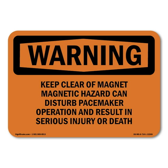 OSHA WARNING Sign - Keep Clear Of Magnet Magnetic Hazard Can | Decal | Protect Your Business, Work Site, Warehouse & Shop Area | Made in the USA