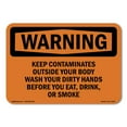 thumbnail image 1 of OSHA WARNING Sign - Keep Contaminates Outside Your Body Wash | Plastic Sign | Protect Your Business, Work Site, Warehouse & Shop Area | Made in the USA, 1 of 5