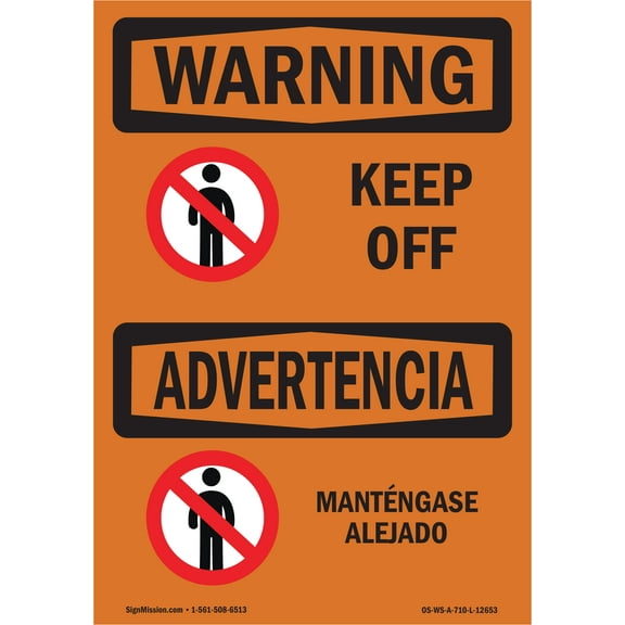 OSHA WARNING Sign - Keep Off | Decal | Protect Your Business, Construction Site, Warehouse & Shop Area | Made in the USA