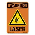thumbnail image 1 of OSHA WARNING Sign - Laser With Symbol | Decal | Protect Your Business, Construction Site, Warehouse & Shop Area | Made in the USA, 1 of 5