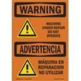 thumbnail image 1 of OSHA WARNING Sign - Machine Under Repair Not Operate Bilingual | Decal | Protect Your Business, Work Site, Warehouse & Shop Area | Made in the USA, 1 of 5