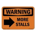 thumbnail image 1 of OSHA WARNING Sign - More Stalls [Right Arrow] With Symbol | Decal | Protect Your Business, Work Site, Warehouse & Shop Area | Made in the USA, 1 of 5