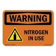 thumbnail image 1 of OSHA WARNING Sign - Nitrogen In Use With Symbol | Decal | Protect Your Business, Construction Site, Warehouse & Shop Area | Made in the USA, 1 of 5