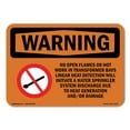 thumbnail image 1 of OSHA WARNING Sign - No Open Flames Or Hot Work In With Symbol | Decal | Protect Your Business, Work Site, Warehouse & Shop Area | Made in the USA, 1 of 5