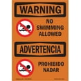 thumbnail image 1 of OSHA WARNING Sign - No Swimming Allowed Bilingual | Decal | Protect Your Business, Construction Site, Warehouse & Shop Area | Made in the USA, 1 of 5
