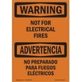 thumbnail image 1 of OSHA WARNING Sign - Not For Electrical Fires Bilingual | Decal | Protect Your Business, Construction Site, Warehouse & Shop Area | Made in the USA, 1 of 5
