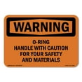 thumbnail image 1 of OSHA WARNING Sign - O-Ring Handle With Caution For Your Safety | Plastic Sign | Protect Your Business, Work Site, Warehouse & Shop Area | Made in the USA, 1 of 5