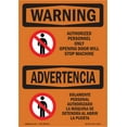 thumbnail image 1 of OSHA WARNING Sign - Opening Door Will Stop Machine Bilingual | Plastic Sign | Protect Your Business, Work Site, Warehouse & Shop Area | Made in the USA, 1 of 5