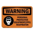 thumbnail image 1 of OSHA WARNING Sign - PPE Respirator | Aluminum Sign | Protect Your Business, Construction Site, Warehouse & Shop Area | Made in the USA, 1 of 6
