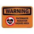 thumbnail image 1 of OSHA WARNING Sign - Pacemaker Radiation Hazard Area | Plastic Sign | Protect Your Business, Construction Site, Warehouse & Shop Area | Made in the USA, 1 of 5