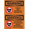 thumbnail image 1 of OSHA WARNING Sign - Pacemakers Stay Back 6 Ft Bilingual | Plastic Sign | Protect Your Business, Construction Site, Warehouse & Shop Area | Made in the USA, 1 of 5