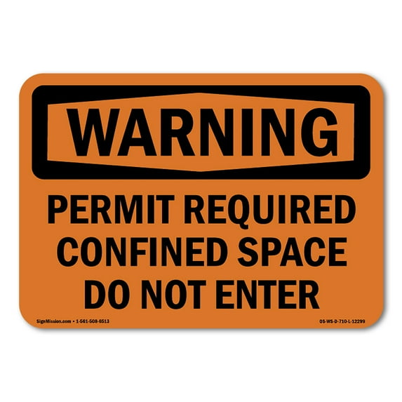 OSHA WARNING Sign - Permit Required Confined Space Do Not Enter | Decal | Protect Your Business, Work Site, Warehouse & Shop Area | Made in the USA
