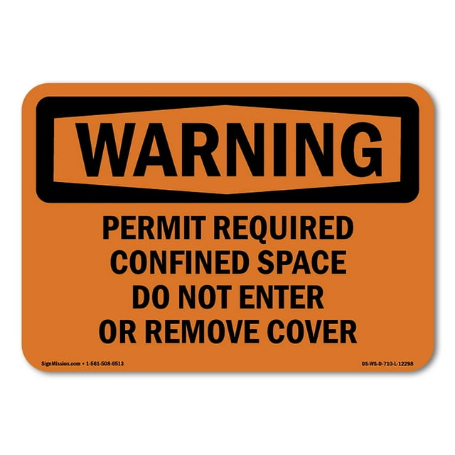 OSHA WARNING Sign - Permit Required Confined Space Do Not Enter | Decal | Protect Your Business, Work Site, Warehouse & Shop Area | Made in the USA