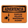 thumbnail image 1 of OSHA WARNING Sign - Pinch Point Keep Back Spanish | Decal | Protect Your Business, Construction Site, Warehouse & Shop Area | Made in the USA, 1 of 5