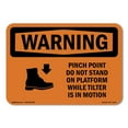 thumbnail image 1 of OSHA WARNING Sign - Pinch Point Do Not Stand On With Symbol | Plastic Sign | Protect Your Business, Work Site, Warehouse & Shop Area | Made in the USA, 1 of 5
