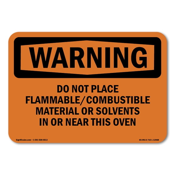 OSHA WARNING Sign - Do Not Place Flammable Combustible Material | Plastic Sign | Protect Your Business, Work Site, Warehouse & Shop Area | Made in the USA