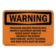 thumbnail image 1 of OSHA WARNING Sign - Pressure Washer Procedures Inspect Equipment | Decal | Protect Your Business, Work Site, Warehouse | Made in the USA, 1 of 5