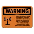 thumbnail image 1 of OSHA WARNING Sign - Radio Frequency Fields Beyond With Symbol | Decal | Protect Your Business, Work Site, Warehouse & Shop Area | Made in the USA, 1 of 5