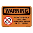 thumbnail image 1 of OSHA WARNING Sign - Radio Frequency Free Zone No With Symbol | Decal | Protect Your Business, Work Site, Warehouse & Shop Area | Made in the USA, 1 of 5
