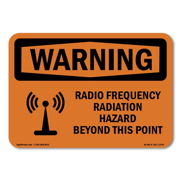 OSHA WARNING Sign - Radio Frequency Radiation Hazard Area | Plastic Sign | Protect Your Business, Work Site, Warehouse & Shop Area | Made in the USA