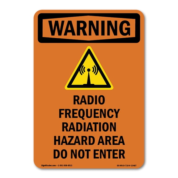 OSHA WARNING Sign - Radio Frequency Radiation With Symbol | Decal | Protect Your Business, Work Site, Warehouse & Shop Area | Made in the USA