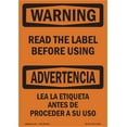 thumbnail image 1 of OSHA WARNING Sign - Read The Label Before Using | Plastic Sign | Protect Your Business, Construction Site, Warehouse & Shop Area | Made in the USA, 1 of 5