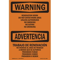 OSHA WARNING Sign - Renovation Work Do Not Enter Work Area | Plastic Sign | Protect Your Business, Work Site, Warehouse & Shop Area | Made in the USA