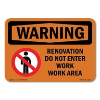 OSHA WARNING Sign - Renovation Work Do Not Enter Work Area | Plastic Sign | Protect Your Business, Work Site, Warehouse & Shop Area | Made in the USA