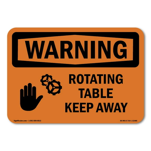 OSHA WARNING Sign - Rotating Parts Keep Away With Symbol | Decal | Protect Your Business, Construction Site, Warehouse & Shop Area | Made in the USA