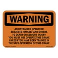 thumbnail image 1 of OSHA WARNING Sign - Safe Crane Operation Untrained Operator | Plastic Sign | Protect Your Business, Work Site, Warehouse & Shop Area | Made in the USA, 1 of 5