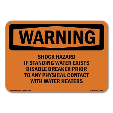 OSHA WARNING Sign - Shock Hazard If Standing Water Exists Disable | Decal | Protect Your Business, Work Site, Warehouse | Made in the USA