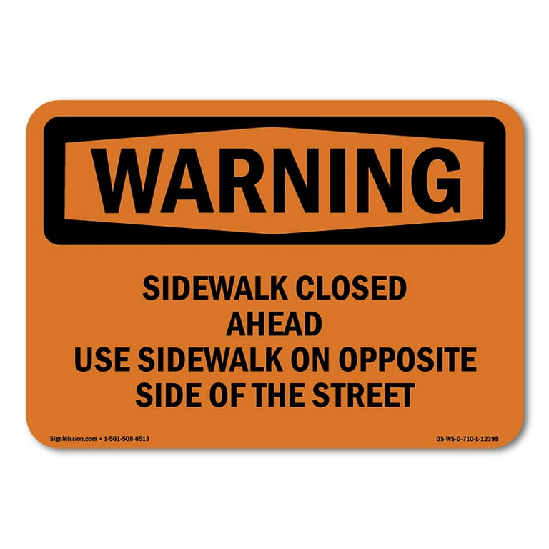 USA標識看板　SIDEWALK CLOSED USA標識看板 SIDEWALK CLOSED Sidewalk Closed, Use Other Side MUTCD