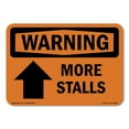 thumbnail image 1 of OSHA WARNING Sign - More Stalls [Up Arrow] With Symbol | Plastic Sign | Protect Your Business, Construction Site, Warehouse & Shop Area | Made in the USA, 1 of 5