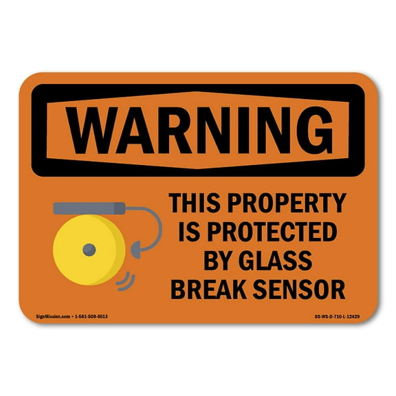 OSHA WARNING Sign - This Property Is Protected By With Symbol | Decal | Protect Your Business, Work Site, Warehouse & Shop Area | Made in the USA