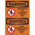 thumbnail image 1 of OSHA WARNING Sign - Underground Gas Call #811 Bilingual | Decal | Protect Your Business, Construction Site, Warehouse & Shop Area | Made in the USA, 1 of 5