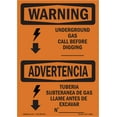 thumbnail image 1 of OSHA WARNING Sign - Underground Gas Call Custom Bilingual | Decal | Protect Your Business, Work Site, Warehouse & Shop Area | Made in the USA, 1 of 5