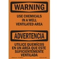 thumbnail image 1 of OSHA WARNING Sign - Use Chemicals In Ventilated Area Bilingual | Plastic Sign | Protect Your Business, Work Site, Warehouse & Shop Area | Made in the USA, 1 of 5