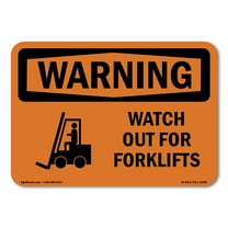 OSHA WARNING Sign - Watch Out For Forklifts | Plastic Sign | Protect Your Business, Construction Site, Warehouse & Shop Area | Made in the USA