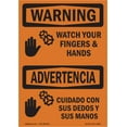 thumbnail image 1 of OSHA WARNING Sign - Watch Your Fingers And Hands Bilingual | Decal | Protect Your Business, Work Site, Warehouse & Shop Area | Made in the USA, 1 of 5