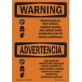 thumbnail image 1 of OSHA WARNING Sign - Wear Goggles Shield Gloves Acid Bilingual | Decal | Protect Your Business, Work Site, Warehouse & Shop Area | Made in the USA, 1 of 5