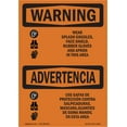 thumbnail image 1 of OSHA WARNING Sign - Wear Goggles Shield Gloves Apron Bilingual | Decal | Protect Your Business, Work Site, Warehouse & Shop Area | Made in the USA, 1 of 5