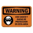 thumbnail image 1 of OSHA WARNING Sign - Wear Hard Hat And Safety Glasses In This Area | Decal | Protect Your Business, Work Site, Warehouse | Made in the USA, 1 of 5